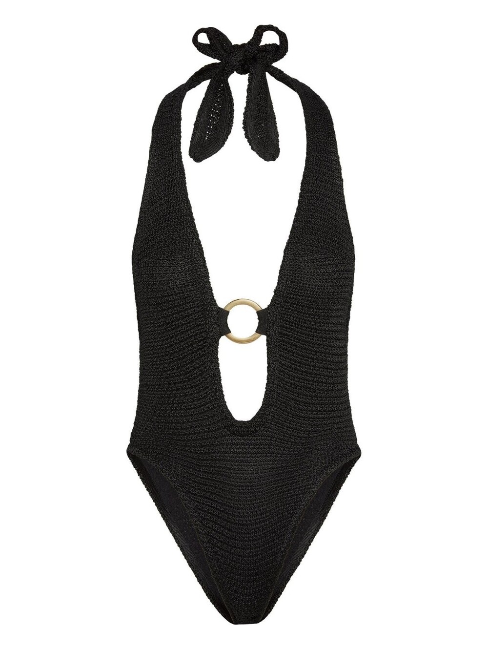 BNWT Monday Swimwear Montego One Piece Black Treble Knit